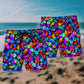 Butterfly Multi Bright Pattern Beach Shorts For Poolside Relaxation And Summer Adventures