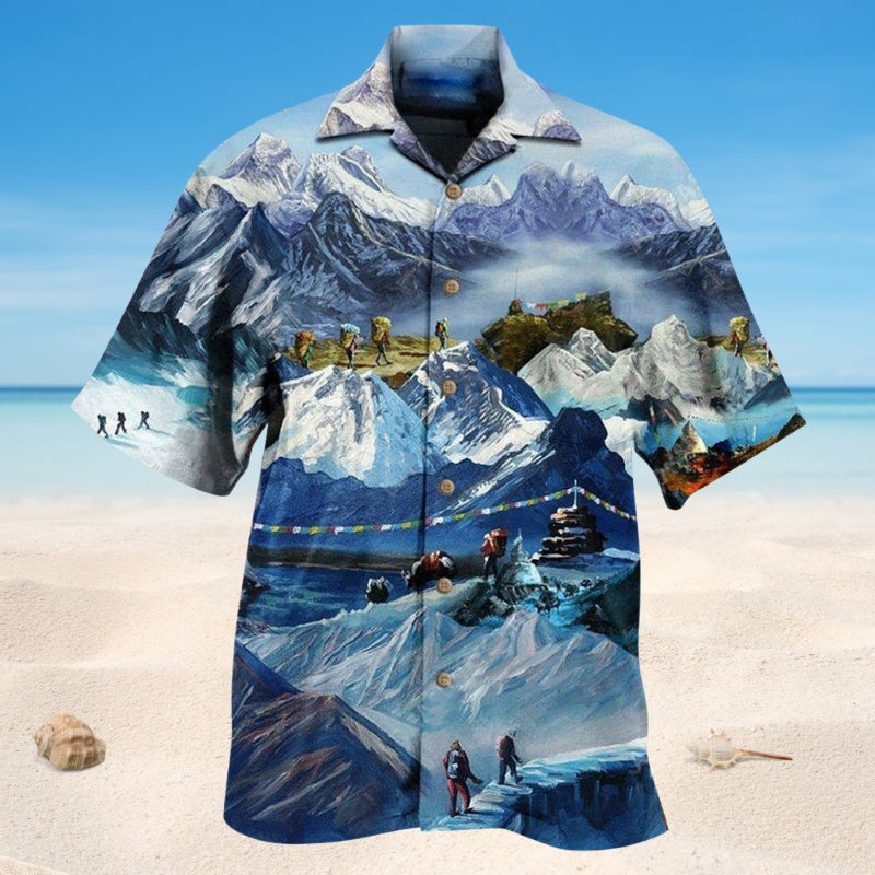 Climb Mountains Hawaiian Shirt For Island Vacations, Resort Wear, And Relaxed Seasonal Style