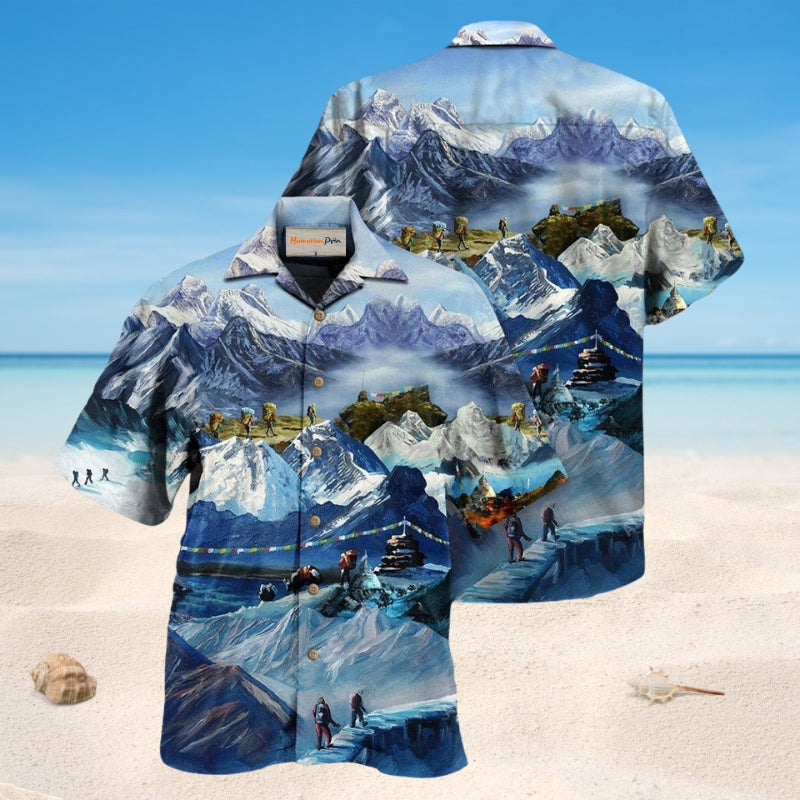 Climb Mountains Hawaiian Shirt For Island Vacations, Resort Wear, And Relaxed Seasonal Style