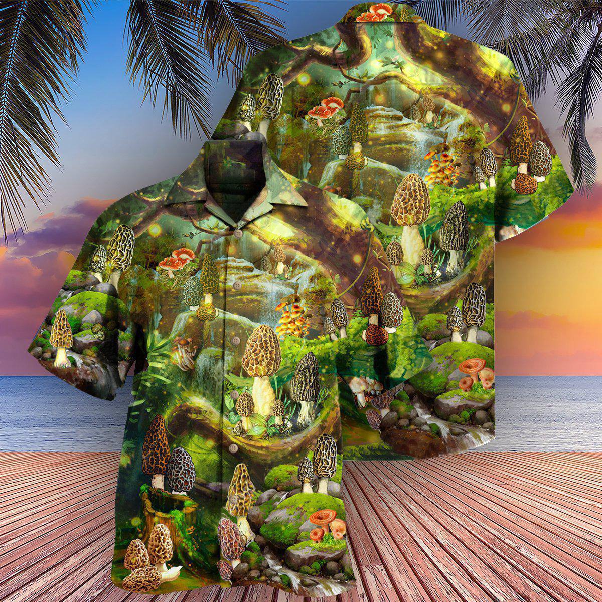 Mushroom Hawaiian Shirt With All Over Print For Island Trips Summer Gatherings And Comfortable Daily Wear