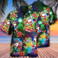 Christmas Guitar Hawaiian Shirt With Detailed Graphic For Summer Events Coastal Travel And Comfortable Styling