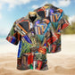 Gothic Skull Graphic Hawaiian Shirt Pattern Detail For Tropical Vacations
