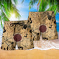 Vintage Music Guitar Beach Shorts Pattern Detail For Tropical Escapes And Relaxed Casual Wear