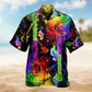 Music Guitar Detailed Graphic Hawaiian Shirt For Music Fans, Resort Parties, And Warm Weather Events