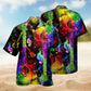 Music Guitar Detailed Graphic Hawaiian Shirt For Music Fans, Resort Parties, And Warm Weather Events