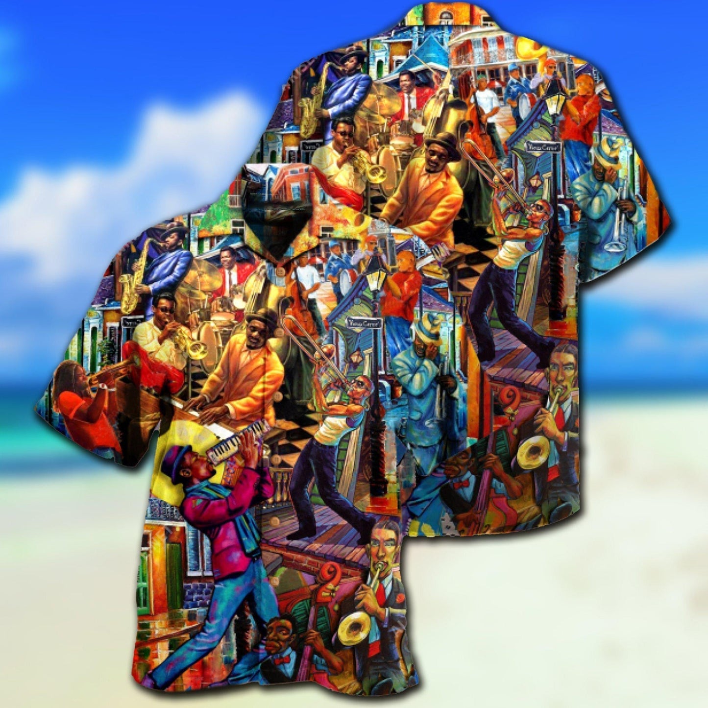 Jazz Music Birthplace Hawaiian Shirt Design Detail For Sunny Adventures And Casual Wear
