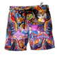 Music Drums Kill The Silient Hawaiian Print Beach Shorts For Resort Trips And Weekend Wear
