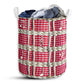 Music Embroidery Rattan Pink Laundry Basket For Bathroom Bedroom Storage