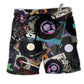 Music Every Sha La Melody On Record Players Beach Shorts For Resort Trips And Weekend Wear