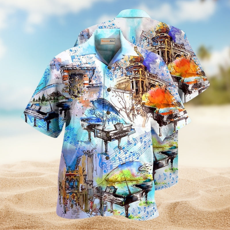 Music Fly Everywhere Of The World Hawaiian Shirt For Coastal Vacations Live Music Fans And Everyday Wear