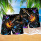 Guitar Journey Music Path Beach Shorts Pattern Detail For Leisure Travel And Lightweight Summer Style
