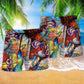 Guitar Music Go Explore Beach Shorts For Summer Vacation And Coastal Travel