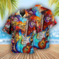 Guitar Hawaiian Shirt With All Over Print For Tropical Getaways Outdoor Fun And Everyday Wear