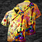 Guitar And Butterfly Hawaiian Shirt With All Over Print For Tropical Escapes Resort Wear And Outdoor Celebrations