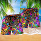 Colorful Music Guitar Beach Shorts Pattern Detail For Resort Wear And Everyday Comfort
