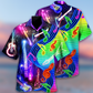 Neon Guitar Hawaiian Shirt With All Over Print For Resort Holidays Beach Travel And Relaxed Casual Fashion