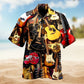Music Guitar Detailed Graphic Hawaiian Shirt For Island Vacations, Resort Wear, And Relaxed Seasonal Style