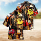 Music Guitar Detailed Graphic Hawaiian Shirt For Island Vacations, Resort Wear, And Relaxed Seasonal Style