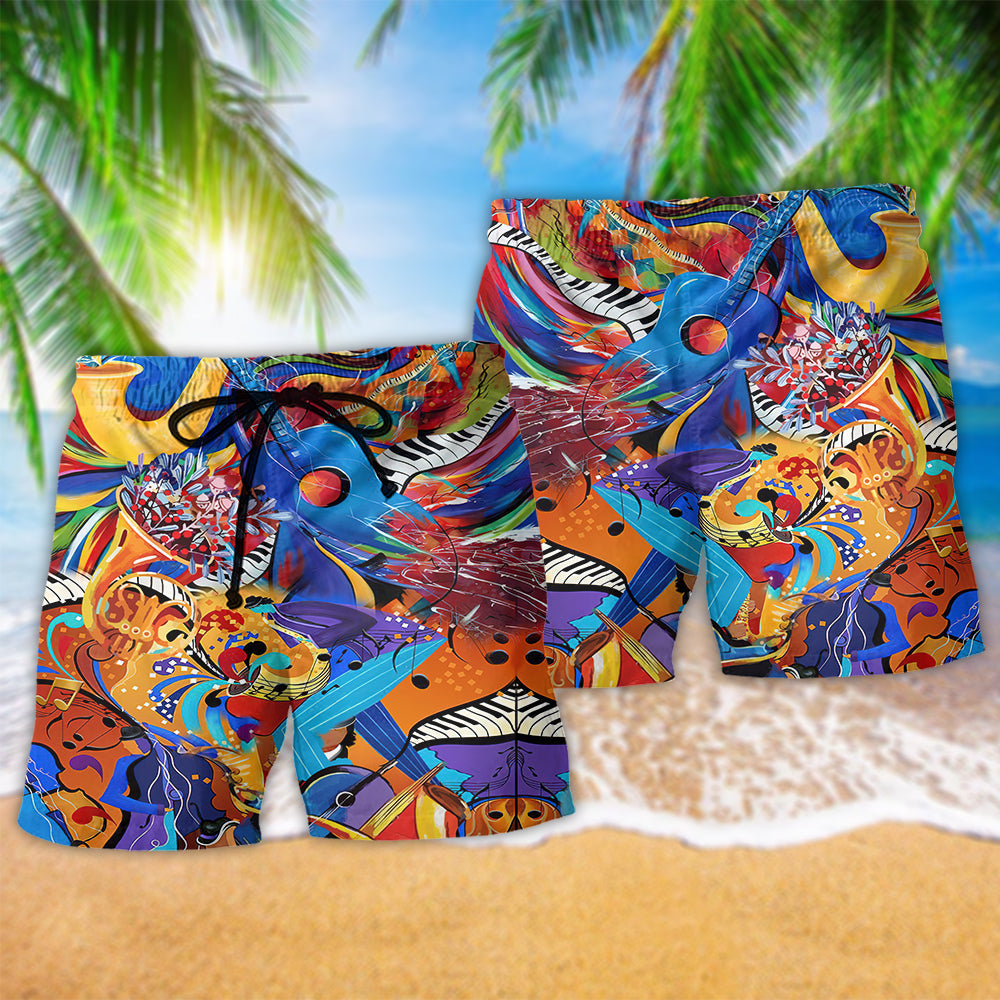 Music Journey Inspired Beach Shorts For Poolside Relaxation And Summer Adventures
