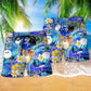 Music Is Better With Drums And Plumerias Beach Shorts For Music Lover Vacation Wear
