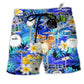 Music Is Better With Drums And Plumerias Beach Shorts For Summer Festivals And Travel