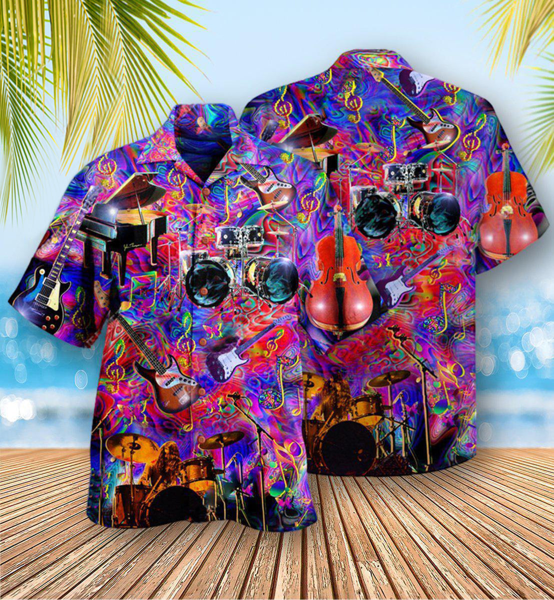 Music Notes Hawaiian Shirt With All Over Print For Coastal Adventures Summer Events And Everyday Comfort