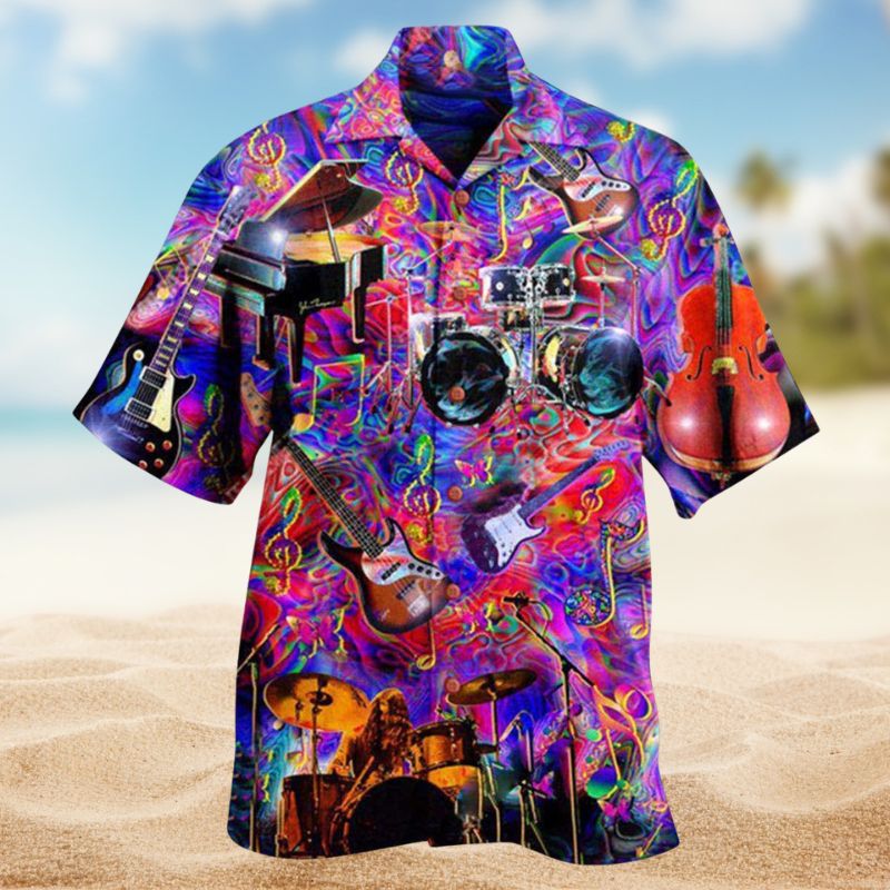 Music Is My Therapy Forever Hawaiian Shirt For Beach Holidays Music Events And Relaxed Resort Style
