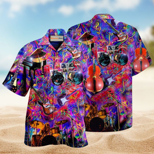 Music Is My Therapy Forever Hawaiian Shirt For Beach Holidays Music Events And Relaxed Resort Style