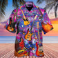 Purple Guitar Hawaiian Shirt With All Over Print For Beach Vacations Casual Parties And Warm Weather Style