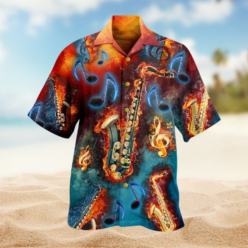 Vintage Retro Embroidery Sewing Tailor Spool Hawaiian Shirt Pattern Detail For Vacation Style