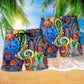Music Love Live Life Style Hawaiian Print Beach Shorts For Musicians And Outdoor Comfort