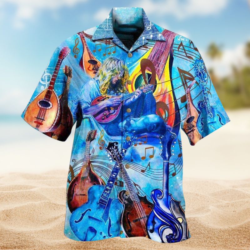 Music Mandolin Speaks Hawaiian Shirt For Resort Trips, Coastal Parties, And Warm Weather Style