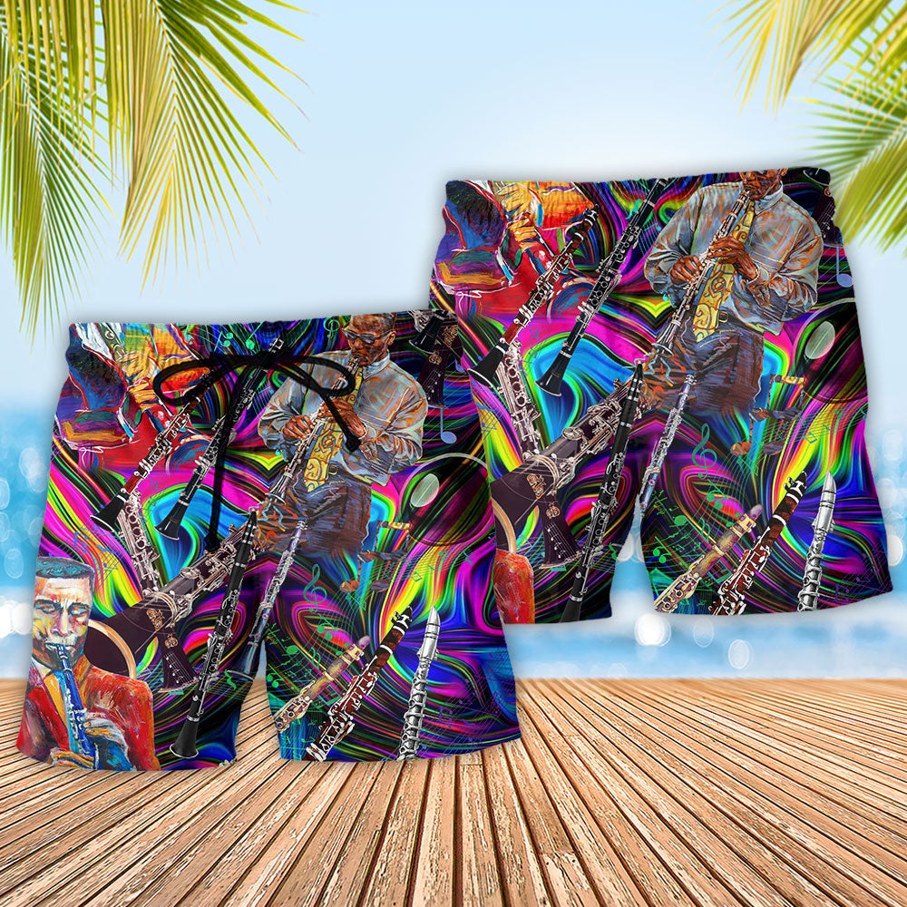 Music Melody Breathing Beach Shorts Pattern Detail For Warm Weather Comfort And Memorable Gift Ideas