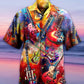 Colorful Guitar Hawaiian Shirt With All Over Print For Warm Weather Adventures Parties And Daily Comfort