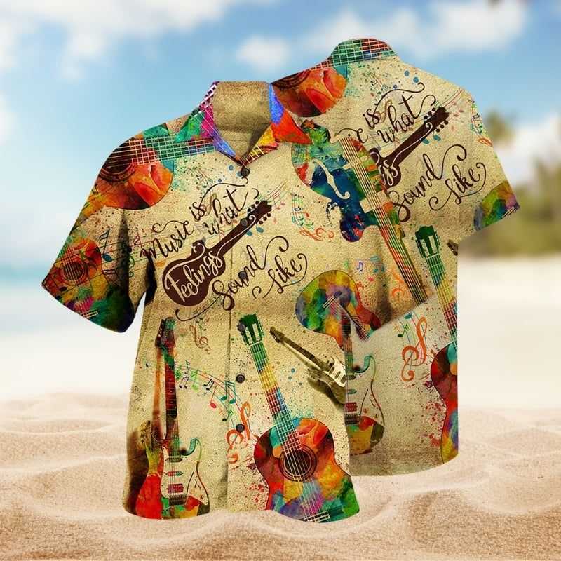 Music Guitar Hawaiian Shirt For Beach Days, Summer Outings, And Thoughtful Gift Giving
