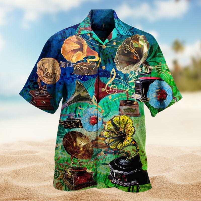 Christmas Santa Hawaiian Shirt Tropical Styling View For Resort Wear