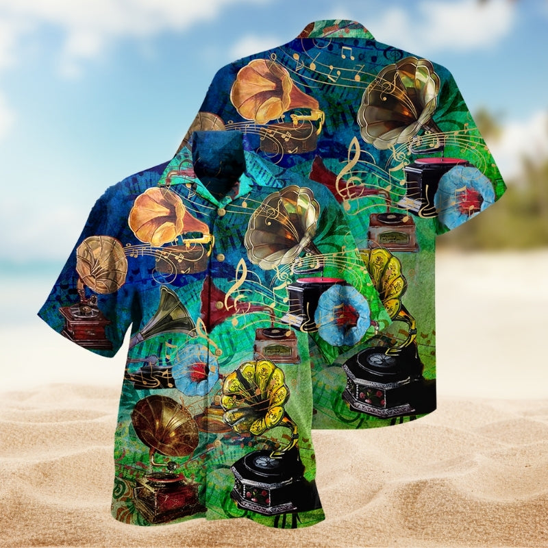 Music Creative Hawaiian Shirt For Creative Performers, Coastal Trips, And Casual Everyday Wear