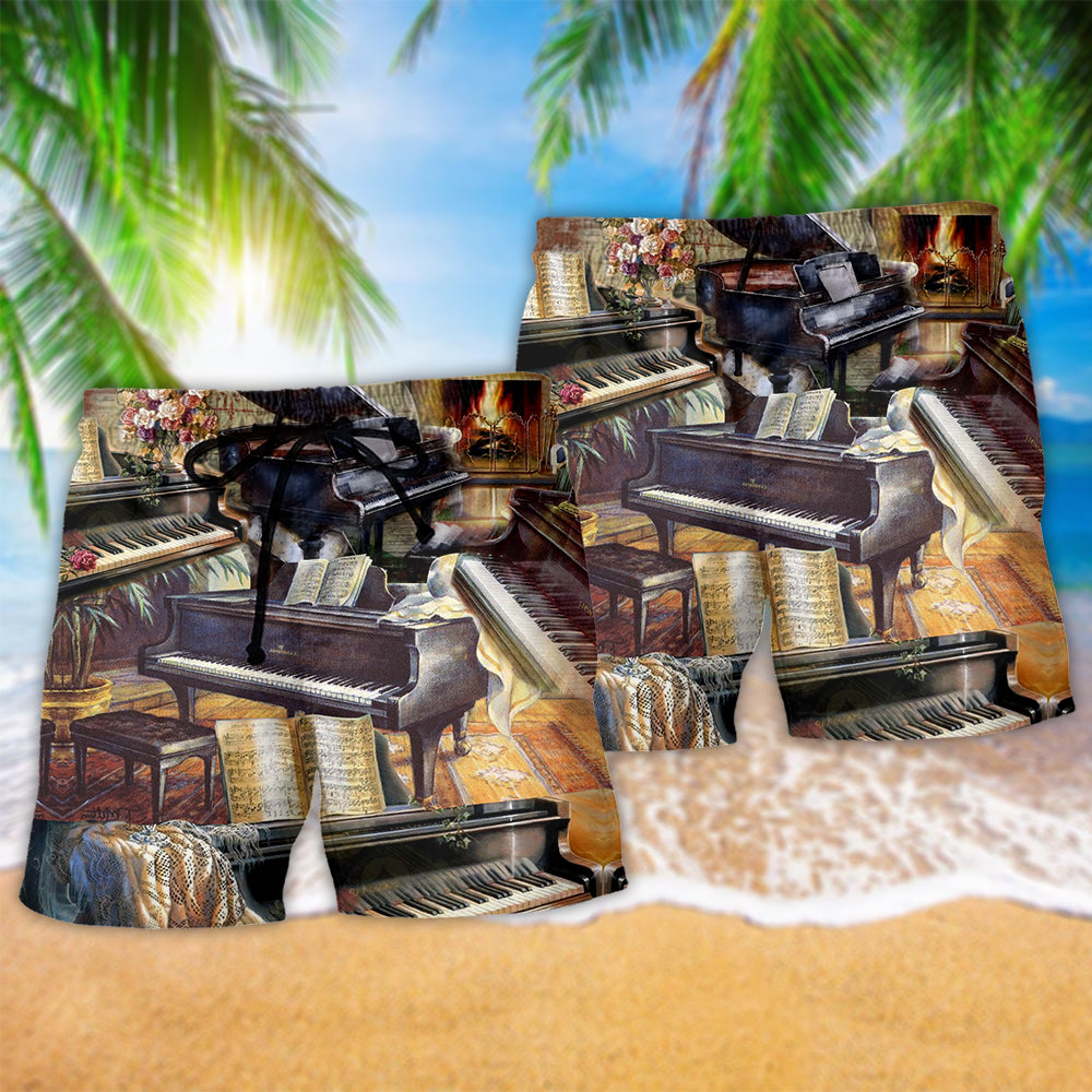 Music Once A Pianist Always A Pianist Hawaiian Beach Shorts For Summer Festivals And Travel
