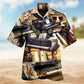 Patriotic American Hot Rod Flag Hawaiian Shirt Pattern Detail For Island Holidays