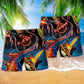 Guitar Hearts Beat For Music Beach Shorts Print Detail For Casual Warm Weather Outfits
