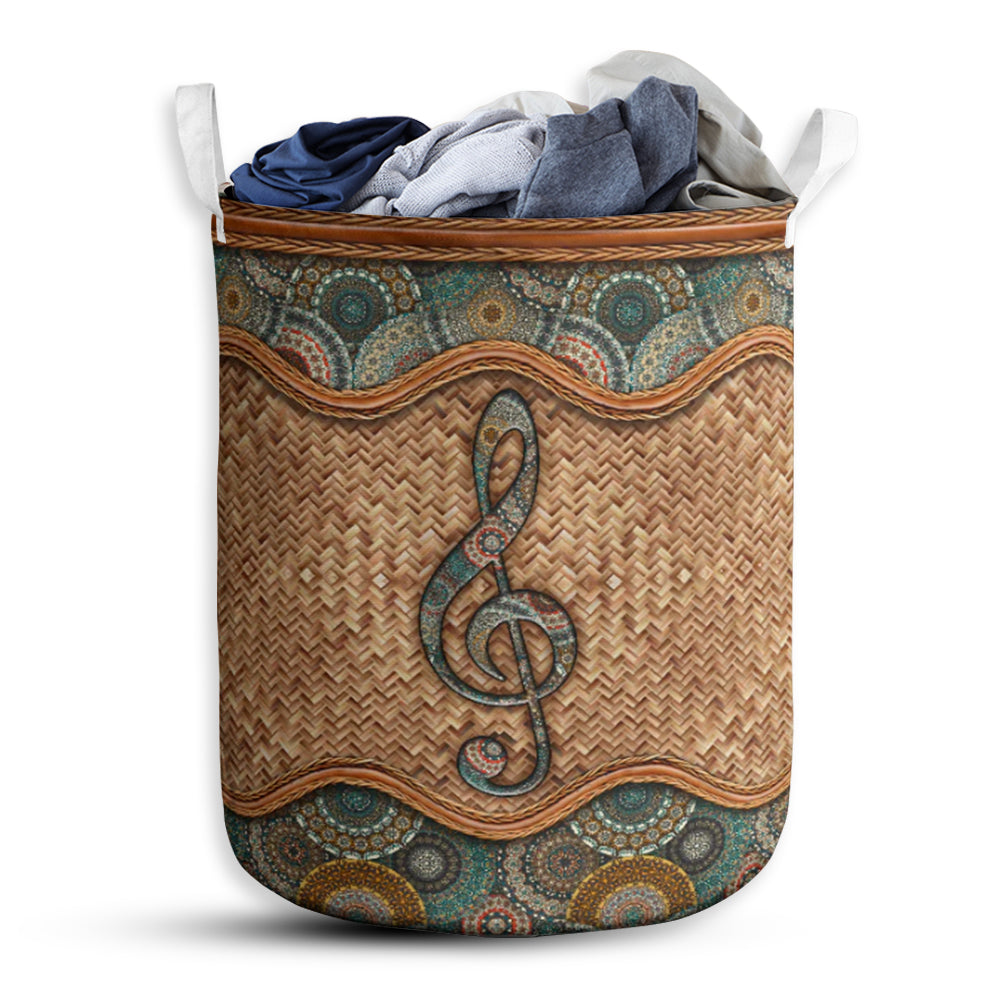 Music Rattan Mandala Type Laundry Basket For Bathroom Bedroom Storage