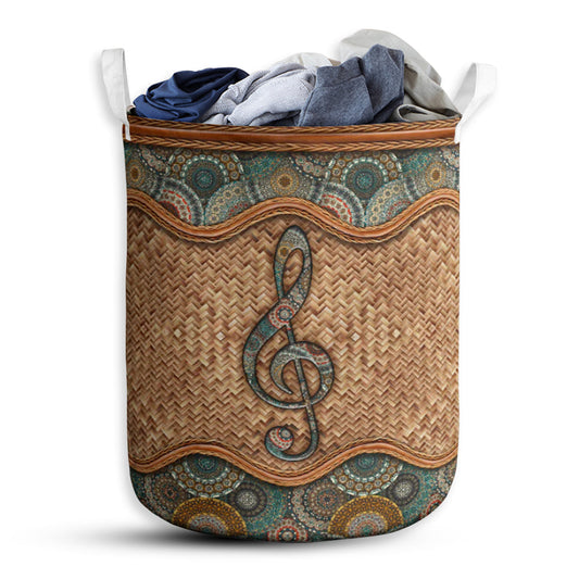 Music Rattan Mandala Type Laundry Basket For Bathroom Bedroom Storage
