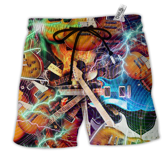 Music Replaced Guns With Guitars The World Would Beach Shorts For Resort Trips And Weekend Wear