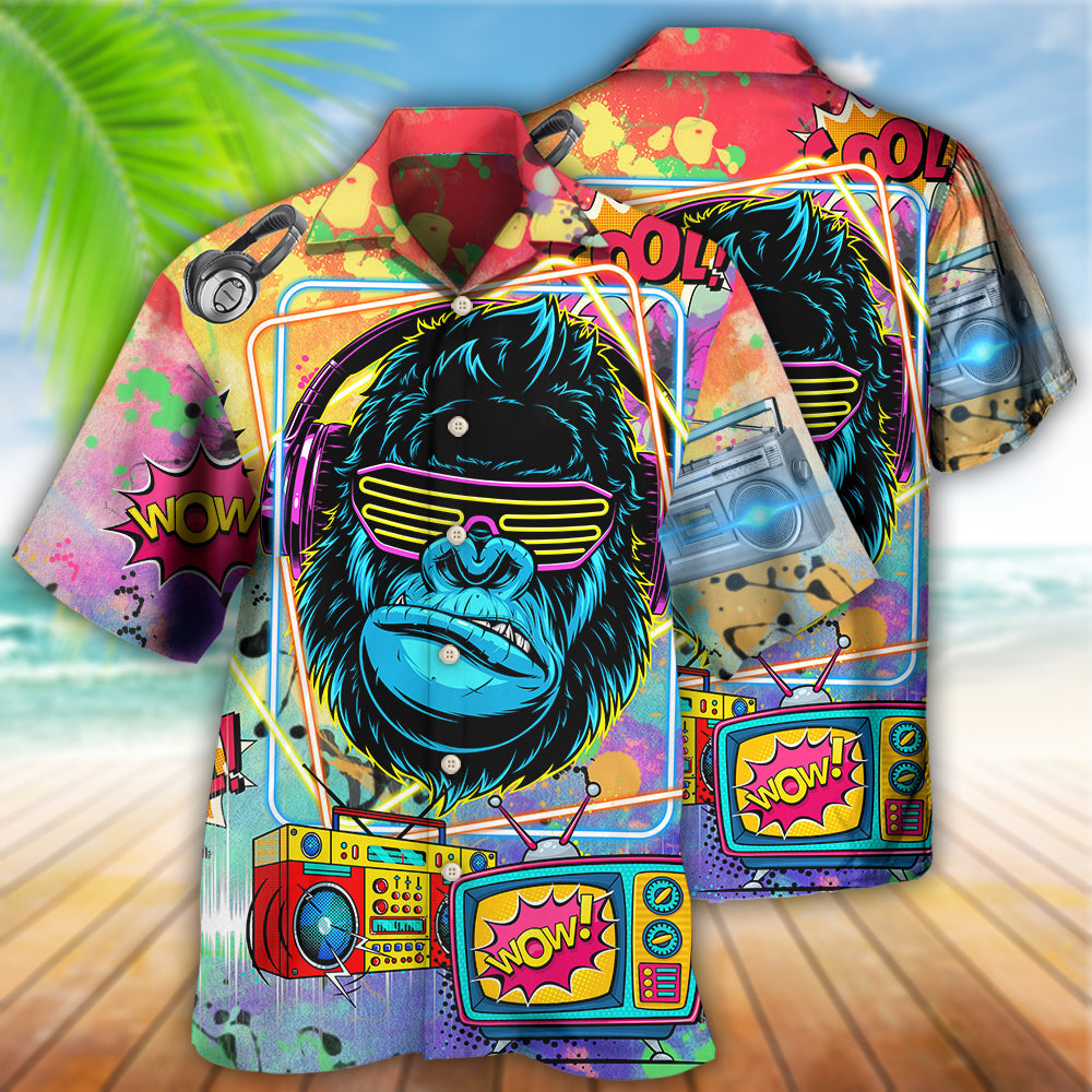 Music Notes Hawaiian Shirt With All Over Print For Resort Travel Summer Outings And Casual Gatherings