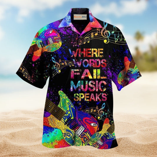 Music Speaks Style Hawaiian Shirt For Island Vacations Warm Weather Events And Relaxed Everyday Style