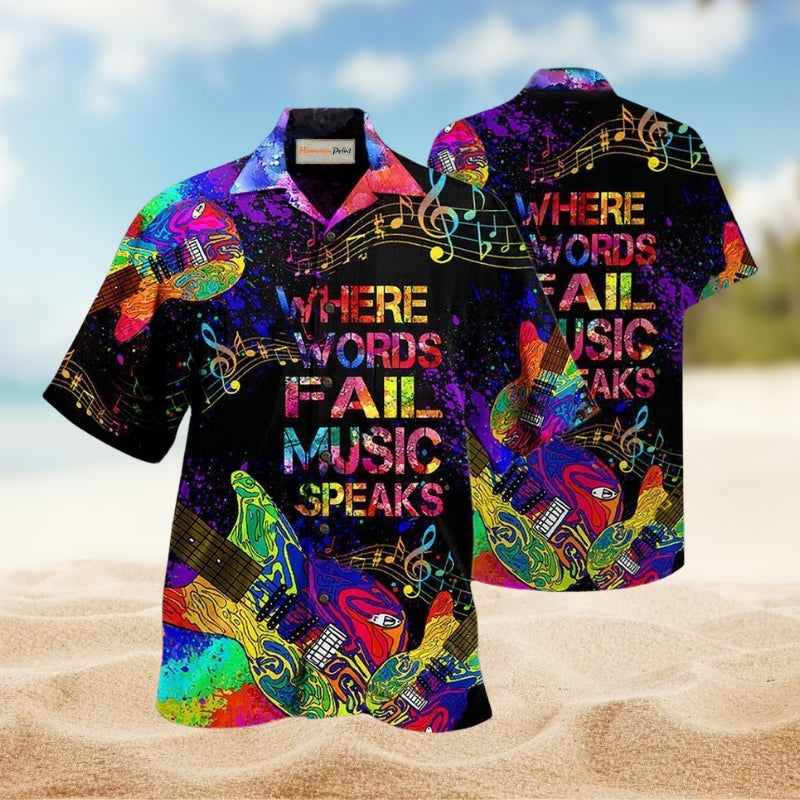Music Speaks Style Hawaiian Shirt For Island Vacations Warm Weather Events And Relaxed Everyday Style