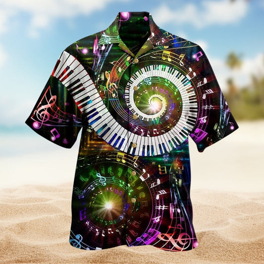 Billiards Adventure Graphic Hawaiian Shirt Detailed Pattern View For Summer Travel