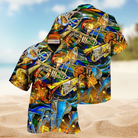 Music Trumpet Speaks Hawaiian Shirt For Resort Trips, Coastal Parties, And Warm Weather Style