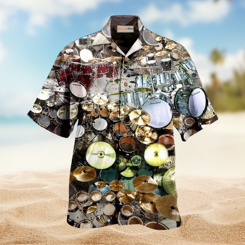 Vintage Skull Artwork Hawaiian Shirt Design View For Coastal Travel