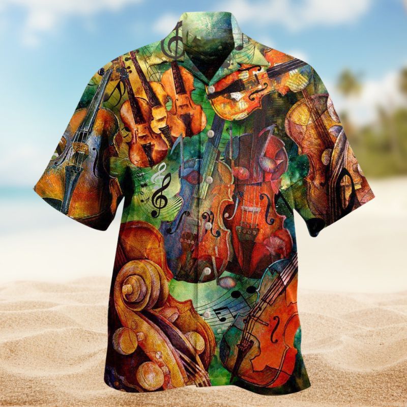 Music Violin Wand Chose Hawaiian Shirt For Creative Performers, Coastal Trips, And Casual Everyday Wear